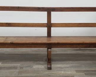 Lot # : 244 - Vintage wood church bench
