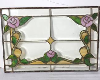 Lot # : 744 - Vintage stained glass panel 18" x 26"
