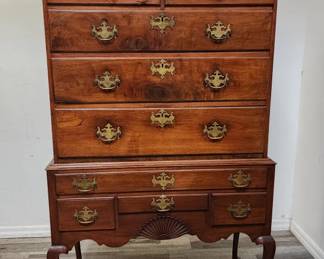 Lot # : 583 - C1800s Queen Anne Highboy true antique
