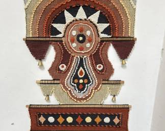 Lot # : 465a - Mid century boho woven fiber wall art
