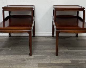 Lot # : 390 - Vintage two tier mahogany side tables
