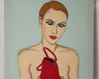 Lot # : 673 - Woman in the Sea by Marianne McCann mixed media.
