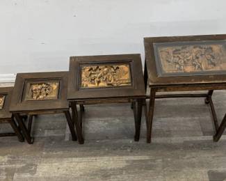 Lot # : 426 - Chinese hand carved nesting tables
