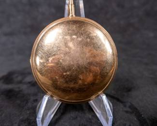 An 18k gold pocket watch with an enamel face and Arabic numerals. Originating from Sweden. Unknown maker. Circa early 19th Century. No key.