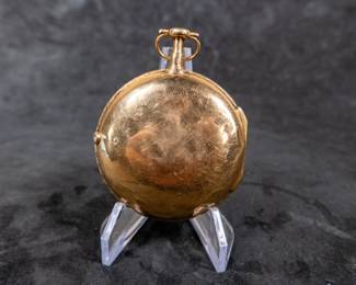 An 18K gold pocket watch with an enamel face with both hour and minute Arabic numerals. Made by watchmaker Carl Erick Orbin of Stockholm Sweden. Circa late 1700's. The back of the movement is engraved "Carl Er. Orbin", "Stockholm", and "No. 188". No key.