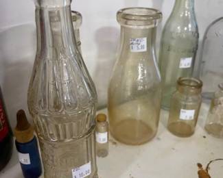 Antique and vintage milk and pop bottles