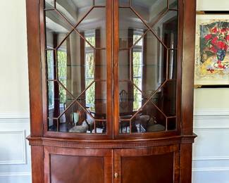Baker two-piece breakfront/bookcase/china cabinet