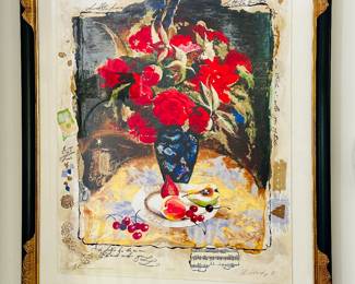 Alexander Galtchansky and Tanya Wissotzky "Red Flowers in the Dark."  Image size 26" x 21"