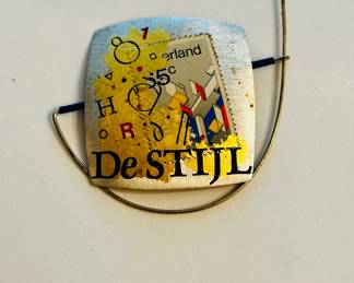 Does & Robert Pfuelb sterling and gold leaf brooch 