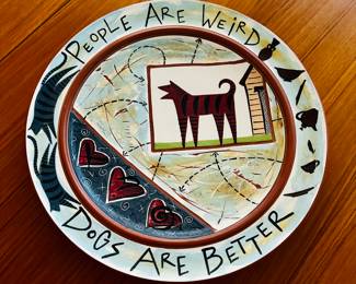 Signed studio pottery.