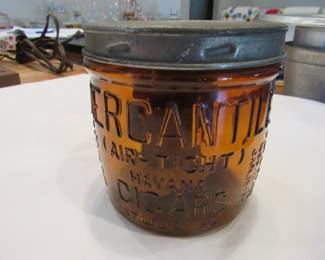 Great old cigar jar from FR Rice Mercantile cigar company, St. Louis, MO