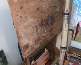 Vintage Tilting Art Table