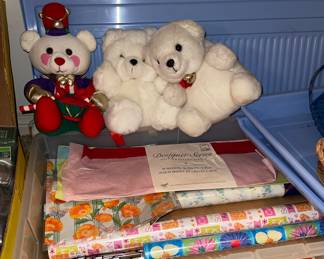Rolls of gift wrap, Stuff Animals Holiday