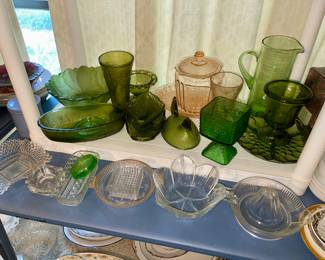 Pink, Green & Clear Glass 1940’s and up