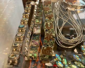 Silver Old Mexico Bracelets, Liquid Silver Necklaces 