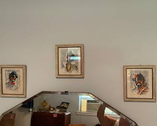 Clown prints by Mid Century Framed William Pender Schumacher Arty the Clown and others