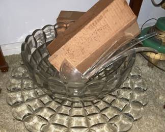 Tiffin Square Diamond Punch Bowl Set