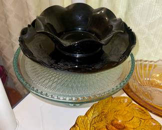 Black Amethyst Glass, Amber Glass 