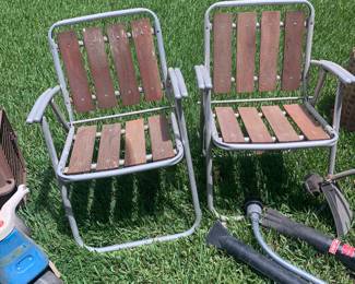 Aluminum Wooden Slat Chairs
