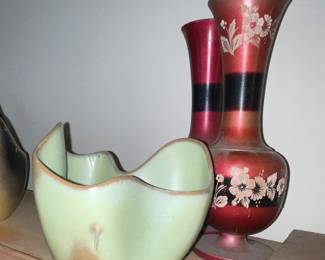 Handpainted Wooden Vases