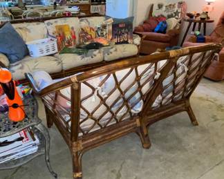 Vintage Rattan Couch & Love Seat