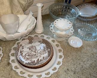 Lace Edge Milk Glass