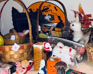 Vintage Easter, Christmas, Thanksgiving and Halloween Decorations 