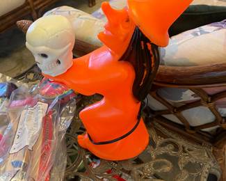 Vintage Witch with Skull Blow Mold