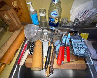 Wooden Rooster Match Holder, Rolling Pins, 