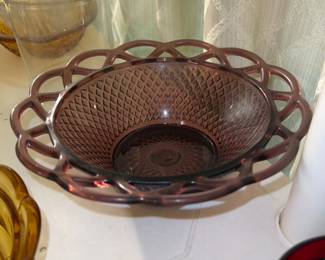 Imperial Glass Purple Lace Edge