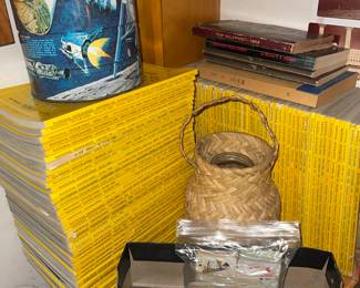 Vintage NASA Coffee Can, Tons of Vintage National Geographic Magazines, Vintage Playing Cards 