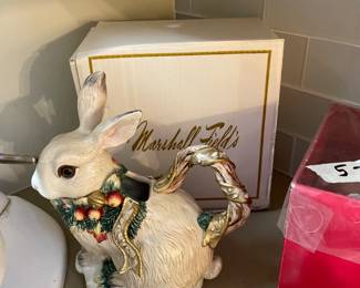 Vintage Marshall Field Christmas teapot