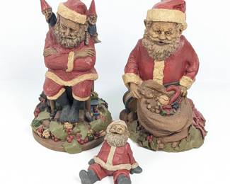 Tom Clark Cairn Studio Handcrafted Christmas Santa Claus Lot: Nip Tuck Santa, Santa III, & Ho Ho Ho