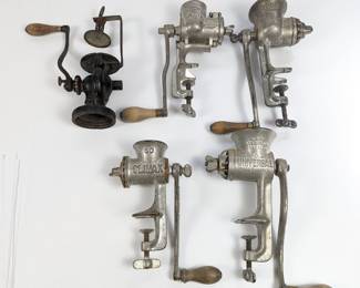 Antique Hand-Crank Meat Grinders Collection - Universal, Russwin, & More - Plus Antique Coffee Grinder