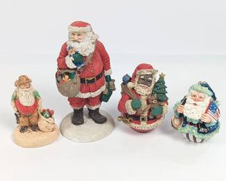 Santa Figurines Collectors Lot, Including Black Santa
