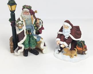 Thomas Kinkade & Pipka Collector's Club Santa Figurines