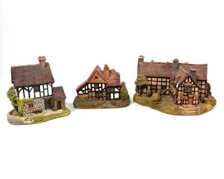 Lilliput Lane Collectible Cottages: Lace Lane, Oak Lodge & William Shakespeare's Birthplace