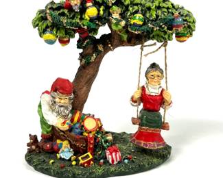 Cedar Creek Collection Santa with Mrs. Claus on Tree Swing Christmas Decoration