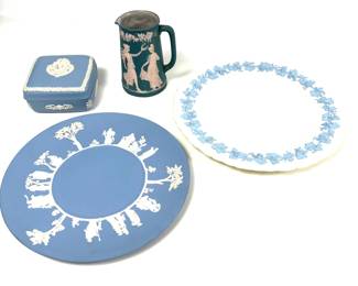 Vintage Wedgwood Pottery Collection - Plates, Box, and Small Pitcher
