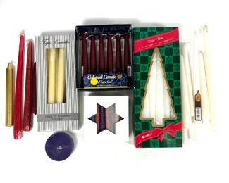 Assorted Candle Collection - Unscented Tapers, Beeswax Chanukah Candles & More