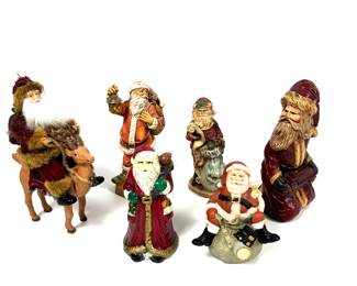 Collection of Santa Figurines, Including Vintage Fontanini, Jacqueline Pickard & Lefever