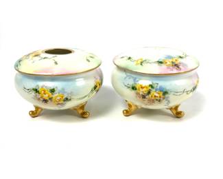 Vintage Vienna Austria Porcelain Hair Receiver & Powder Box