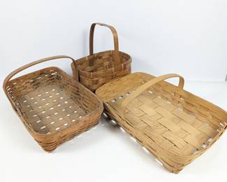 Woven Basket Collection - 3 Pieces, Various Sizes and Styles