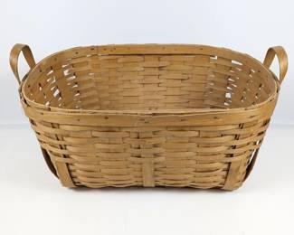 Handmade Rectangular Woven Basket with Handles