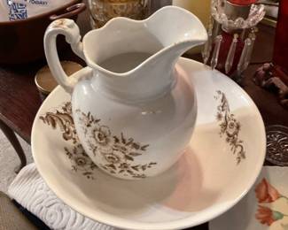 Antique Pitcher & Wash Basin 