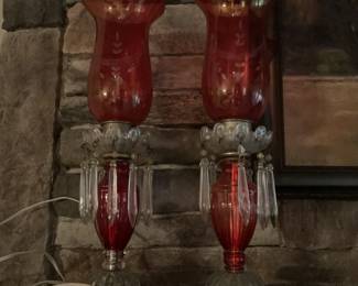 Vintage glass lamps set. 