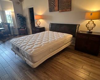 Available for pre-sale now. Electric Queen Bed $145.00, (Iron and Wicker Decorator Frame is priced separately $45.00) . Call 407-590-8471 to view/purchase.