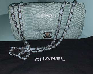 Chanel python clutch