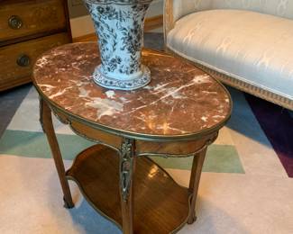 Marble top antique side table