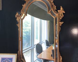 Pair of Large Venetian Louis XV style mirror in carved wood gilt